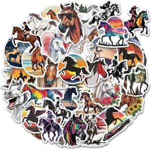 100 pc Cute Horse Sticker Collection - Multicolor